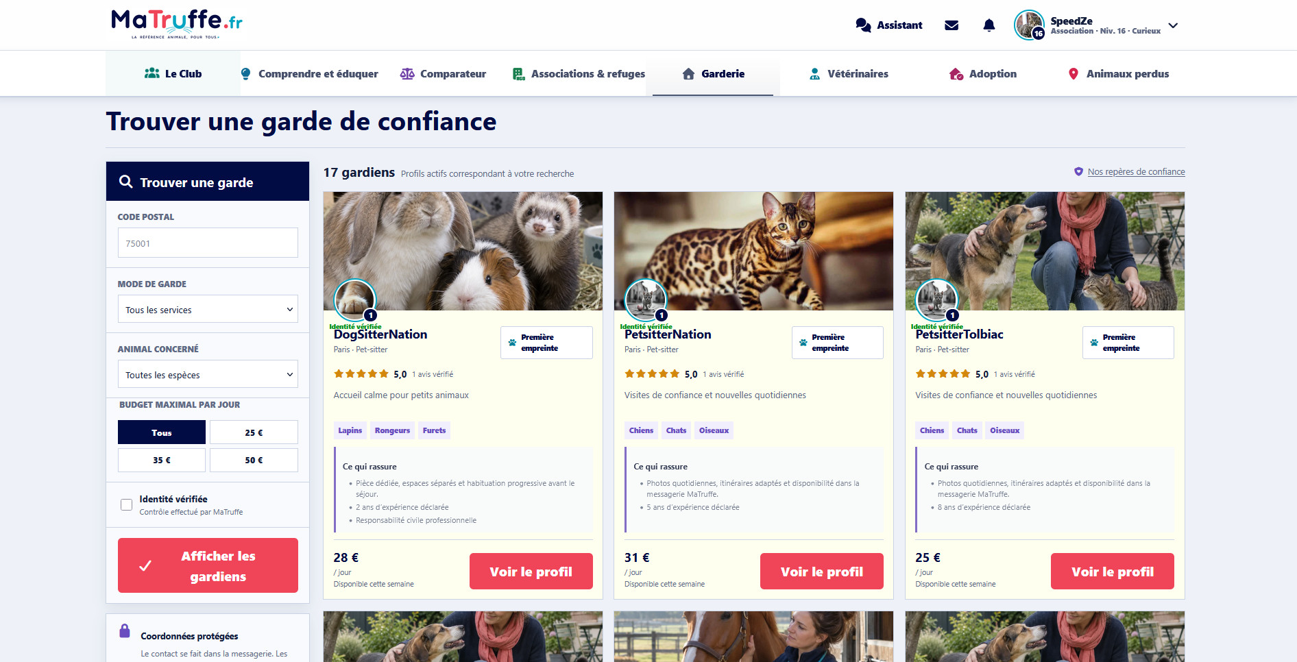 Recherche de pet-sitters de confiance